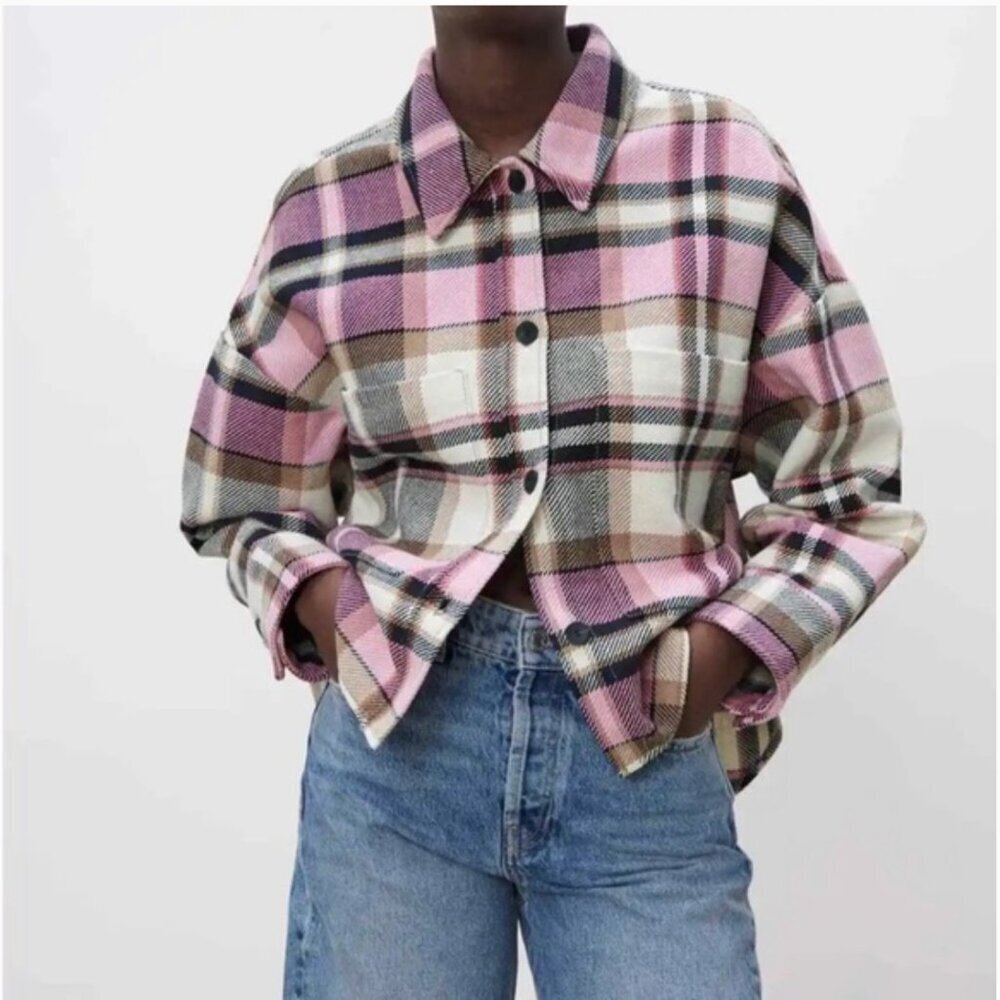 Zara plaid topper Size S NEW WITH TAG!